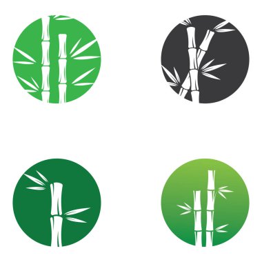 Bambu bitkisinin logosu ya da içi boş bir bitki. Modern vektör konsept tasarımı kullanarak