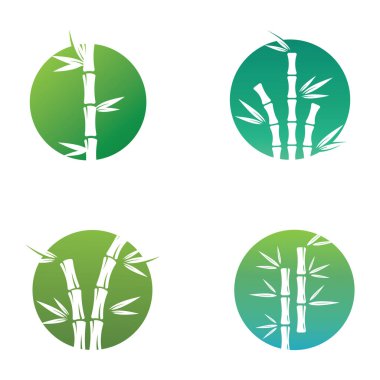 Bambu bitkisinin logosu ya da içi boş bir bitki. Modern vektör konsept tasarımı kullanarak