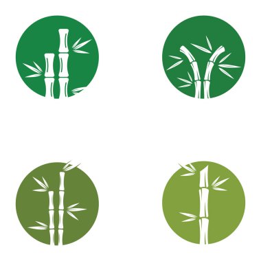 Bambu bitkisinin logosu ya da içi boş bir bitki. Modern vektör konsept tasarımı kullanarak