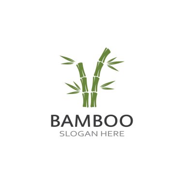 Bambu bitkisinin logosu ya da içi boş bir bitki. Modern vektör konsept tasarımı kullanarak