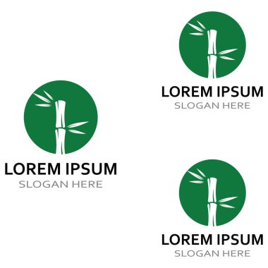Bambu bitkisinin logosu ya da içi boş bir bitki. Modern vektör konsept tasarımı kullanarak