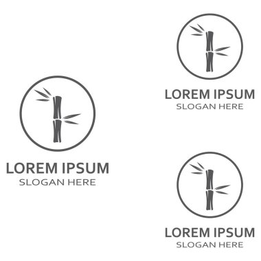 Bambu bitkisinin logosu ya da içi boş bir bitki. Modern vektör konsept tasarımı kullanarak