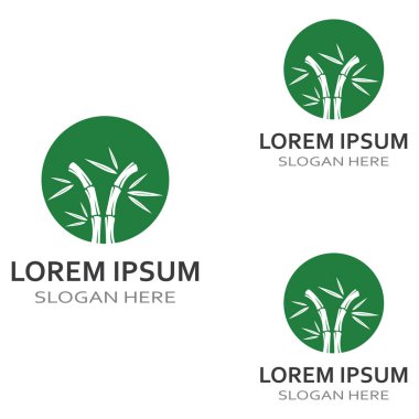 Bambu bitkisinin logosu ya da içi boş bir bitki. Modern vektör konsept tasarımı kullanarak