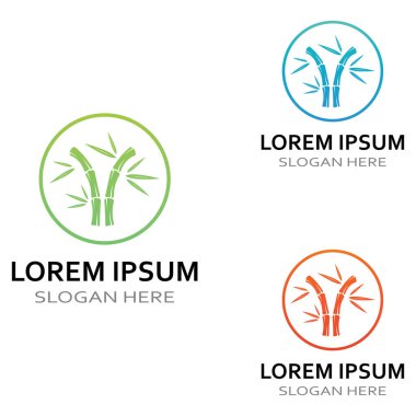 Bambu bitkisinin logosu ya da içi boş bir bitki. Modern vektör konsept tasarımı kullanarak