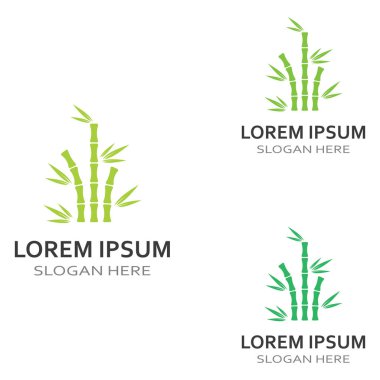 Bambu bitkisinin logosu ya da içi boş bir bitki. Modern vektör konsept tasarımı kullanarak