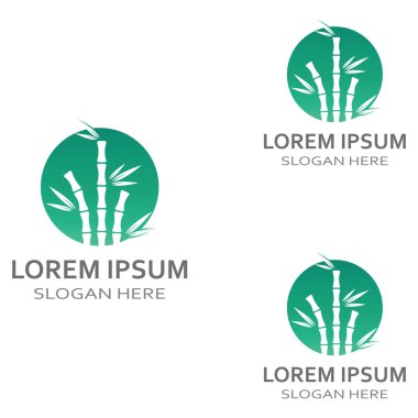 Bambu bitkisinin logosu ya da içi boş bir bitki. Modern vektör konsept tasarımı kullanarak