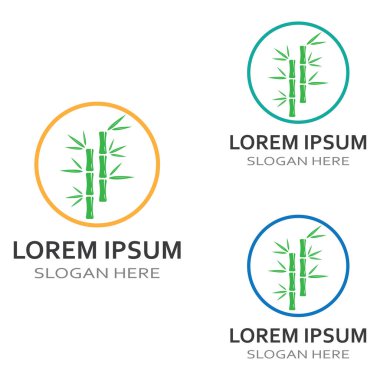 Bambu bitkisinin logosu ya da içi boş bir bitki. Modern vektör konsept tasarımı kullanarak