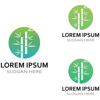 Bambu bitkisinin logosu ya da içi boş bir bitki. Modern vektör konsept tasarımı kullanarak
