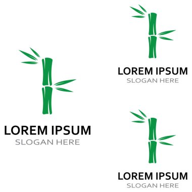 Bambu bitkisinin logosu ya da içi boş bir bitki. Modern vektör konsept tasarımı kullanarak
