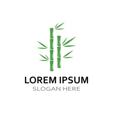 Bambu bitkisinin logosu ya da içi boş bir bitki. Modern vektör konsept tasarımı kullanarak