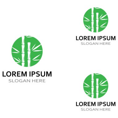 Bambu bitkisinin logosu ya da içi boş bir bitki. Modern vektör konsept tasarımı kullanarak