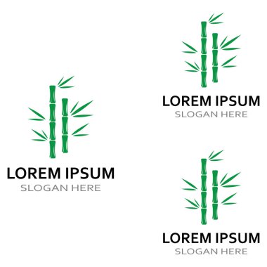Bambu bitkisinin logosu ya da içi boş bir bitki. Modern vektör konsept tasarımı kullanarak