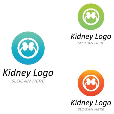 böbrek sağlığı ve böbrek bakım logosu vektör konsepti simgesi kullanarak