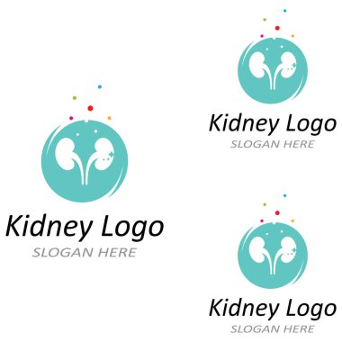 böbrek sağlığı ve böbrek bakım logosu vektör konsepti simgesi kullanarak