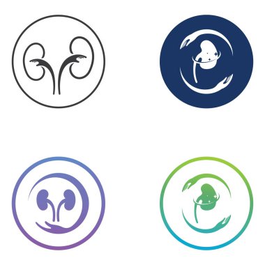 böbrek sağlığı ve böbrek bakım logosu vektör konsepti simgesi kullanarak