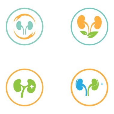 böbrek sağlığı ve böbrek bakım logosu vektör konsepti simgesi kullanarak