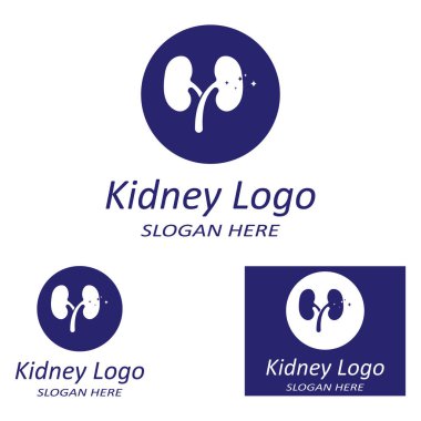 böbrek sağlığı ve böbrek bakım logosu vektör konsepti simgesi kullanarak