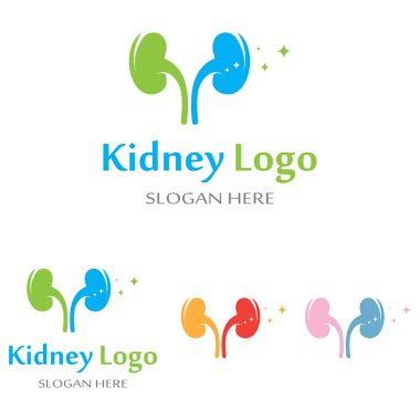 böbrek sağlığı ve böbrek bakım logosu vektör konsepti simgesi kullanarak