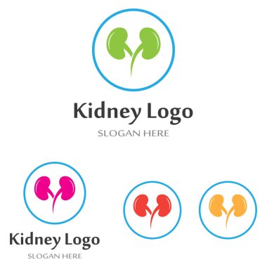 böbrek sağlığı ve böbrek bakım logosu vektör konsepti simgesi kullanarak