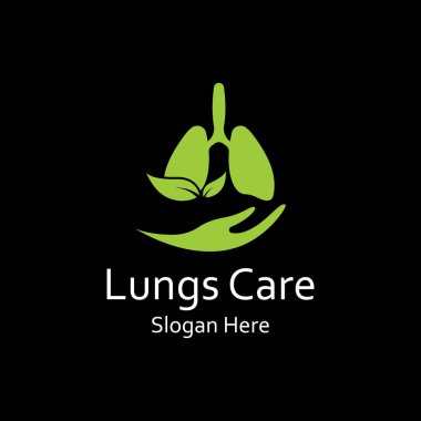 Akciğerler sağlık ve akciğer bakımı logo vektör tasarım şablonu