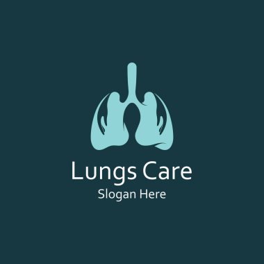 Akciğerler sağlık ve akciğer bakımı logo vektör tasarım şablonu