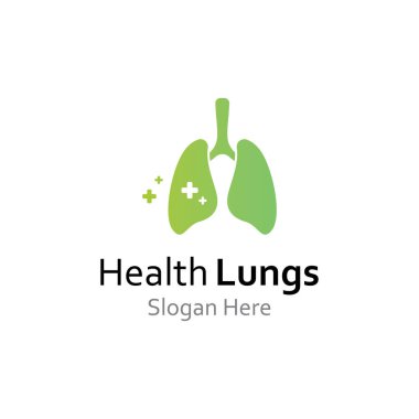 Akciğerler sağlık ve akciğer bakımı logo vektör tasarım şablonu