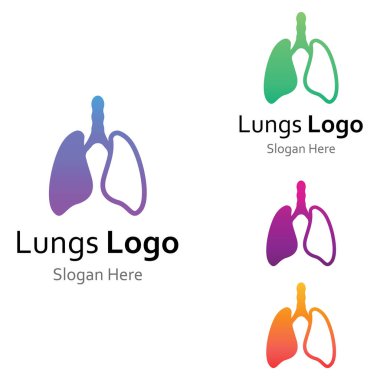 Akciğerler sağlık ve akciğer bakımı logo vektör tasarım şablonu