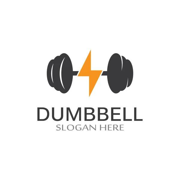 Fitnessruimte Silhouet Logo Barbell Design Voor Fitnessstudio Lange Halter Met — Stockvector
