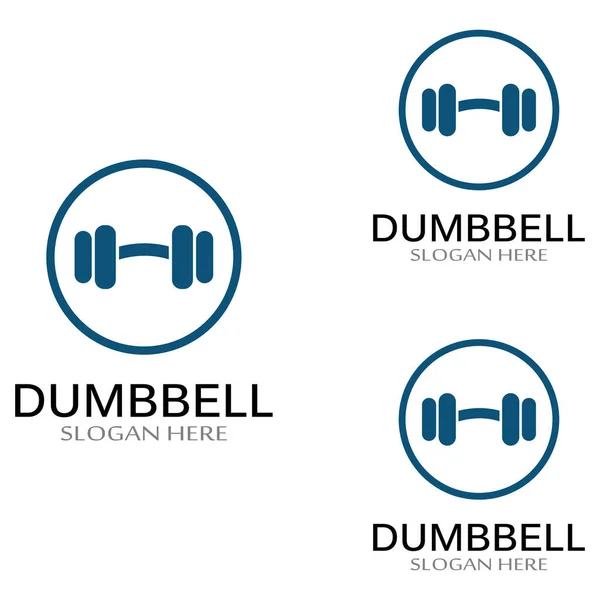 Gimnasio Silueta Fitness Logotipo Barbell Design Para Gimnasio Fitness Barbell — Vector de stock