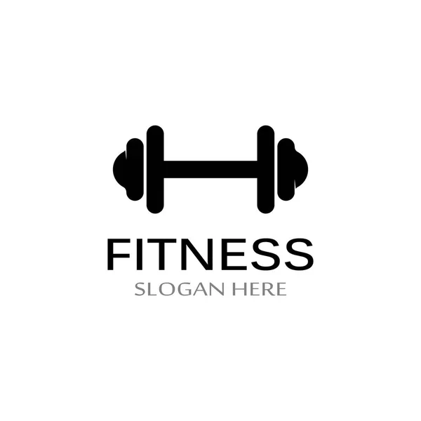 Fitness Studio Silhouette Logo Und Langhantel Design Für Fitness Studio — Stockvektor