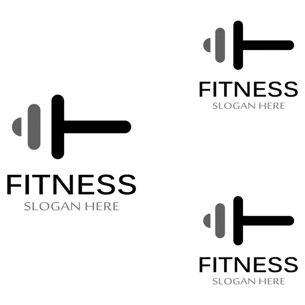 Gym Fitness Silhouette Logo Barbell Design Fitness Gym Barbell Using — Stock Vector