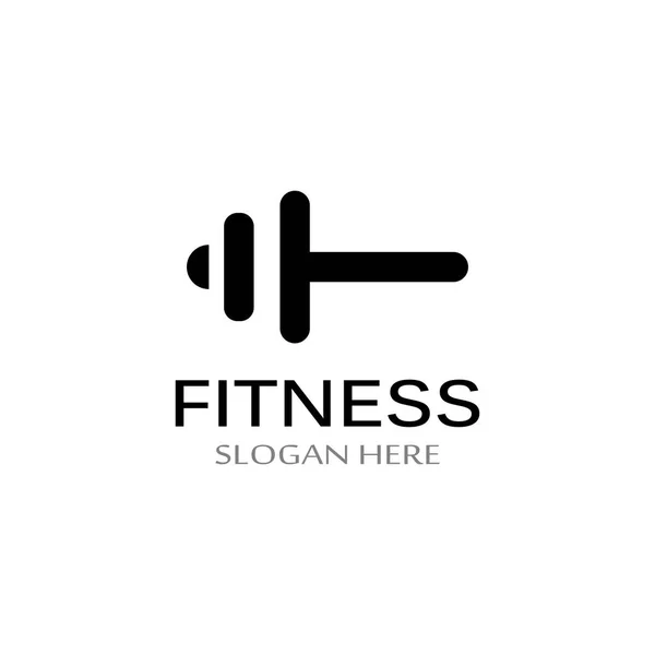 Gimnasio Silueta Fitness Logotipo Barbell Design Para Gimnasio Fitness Barbell — Archivo Imágenes Vectoriales