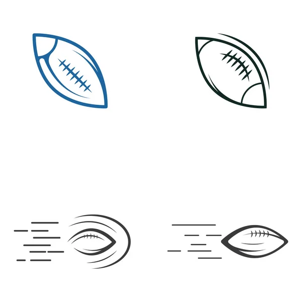 Rugby Ball Logo Mit Vektor Illustration Design Konzept Kann Für — Stockvektor