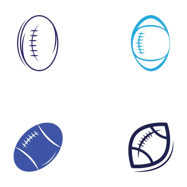 Logo Boule Rugby Utilisant Concept Vectoriel Conception Illustration Peut Être — Image vectorielle