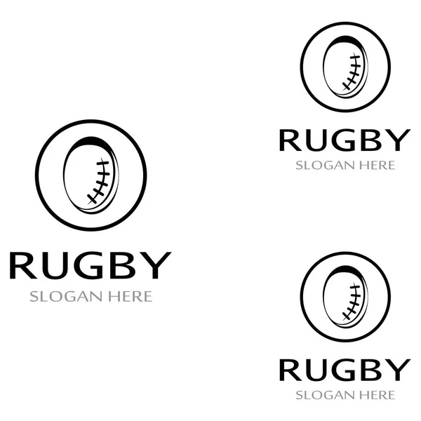 Logo Della Palla Rugby Utilizzando Concetto Progettazione Illustrazione Vettoriale Può — Vettoriale Stock