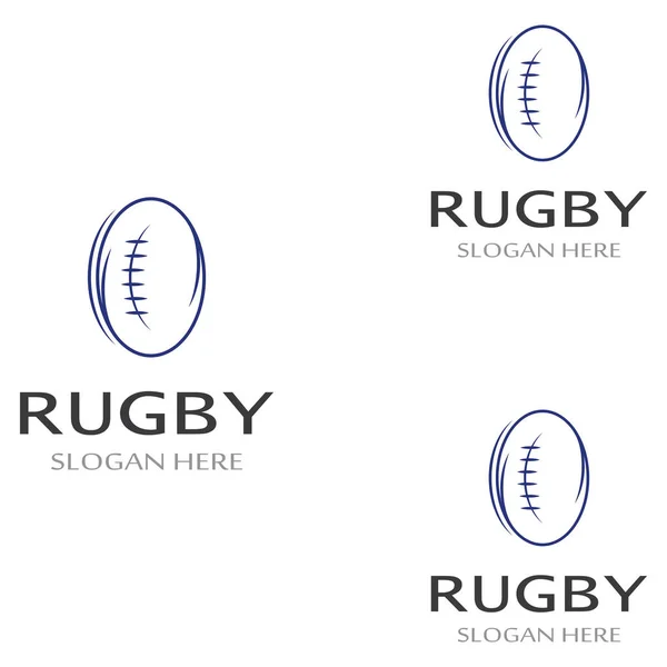 Logo Della Palla Rugby Utilizzando Concetto Progettazione Illustrazione Vettoriale Può — Vettoriale Stock