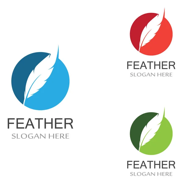 Kuş türünden tüy logosu ve vektör simgesi kullanılarak tüy kalemi