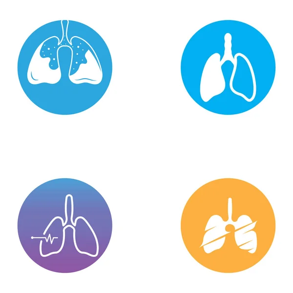 Pulmones Salud Cuidados Pulmonares Logotipo Icono Vector Diseño Plantilla — Vector de stock