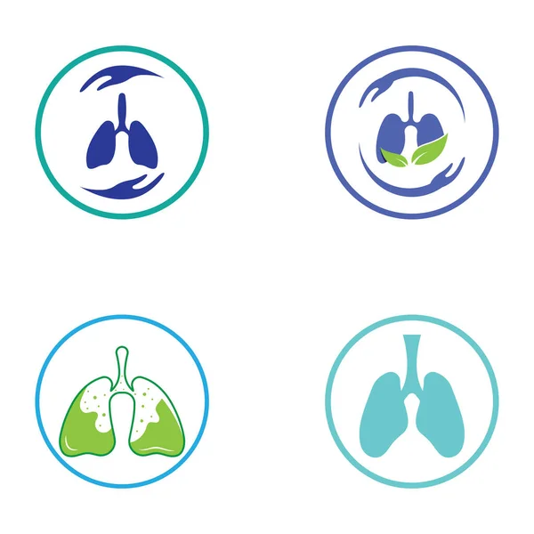 Легкие Здоровье Легкие Уход Логотип Иконки Векторный Дизайн Шаблон — стоковый вектор
