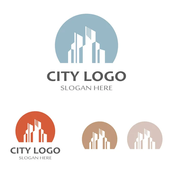 Stad Skyline Logotyp Ikon Och Symbol — Stock vektor