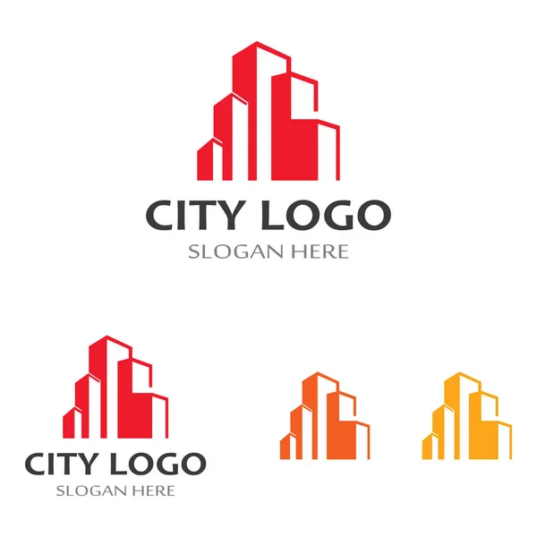 Stad Skyline Logotyp Ikon Och Symbol — Stock vektor