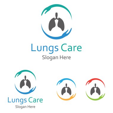Akciğerler sağlık ve akciğerler logo vektör tasarımı, akciğerler logo şablonu.