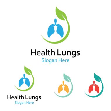 Akciğerler sağlık ve akciğerler logo vektör tasarımı, akciğerler logo şablonu.