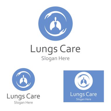 Akciğerler sağlık ve akciğerler logo vektör tasarımı, akciğerler logo şablonu.