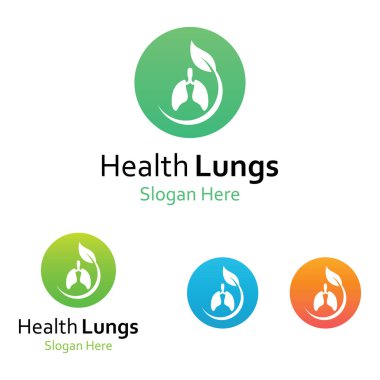 Akciğerler sağlık ve akciğerler logo vektör tasarımı, akciğerler logo şablonu.