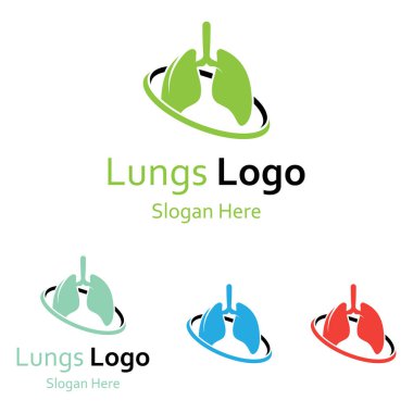 Akciğerler sağlık ve akciğerler logo vektör tasarımı, akciğerler logo şablonu.