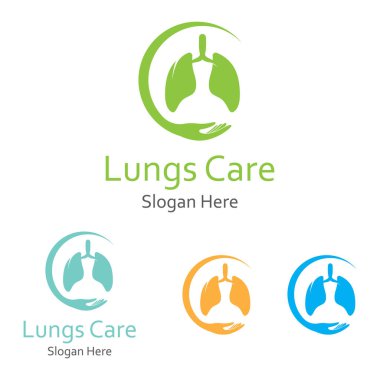 Akciğerler sağlık ve akciğerler logo vektör tasarımı, akciğerler logo şablonu.