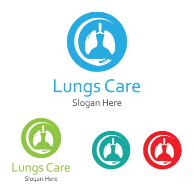 Akciğerler sağlık ve akciğerler logo vektör tasarımı, akciğerler logo şablonu.