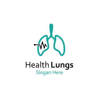 Akciğerler sağlık ve akciğerler logo vektör tasarımı, akciğerler logo şablonu.