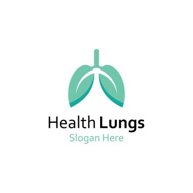Akciğerler sağlık ve akciğerler logo vektör tasarımı, akciğerler logo şablonu.